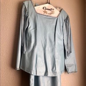 Hand made sheepskin Rodeo Queen top and skirt
